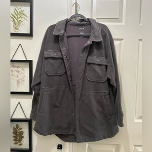 FLX Women’s Fleece Athletic Snap Button Shacket